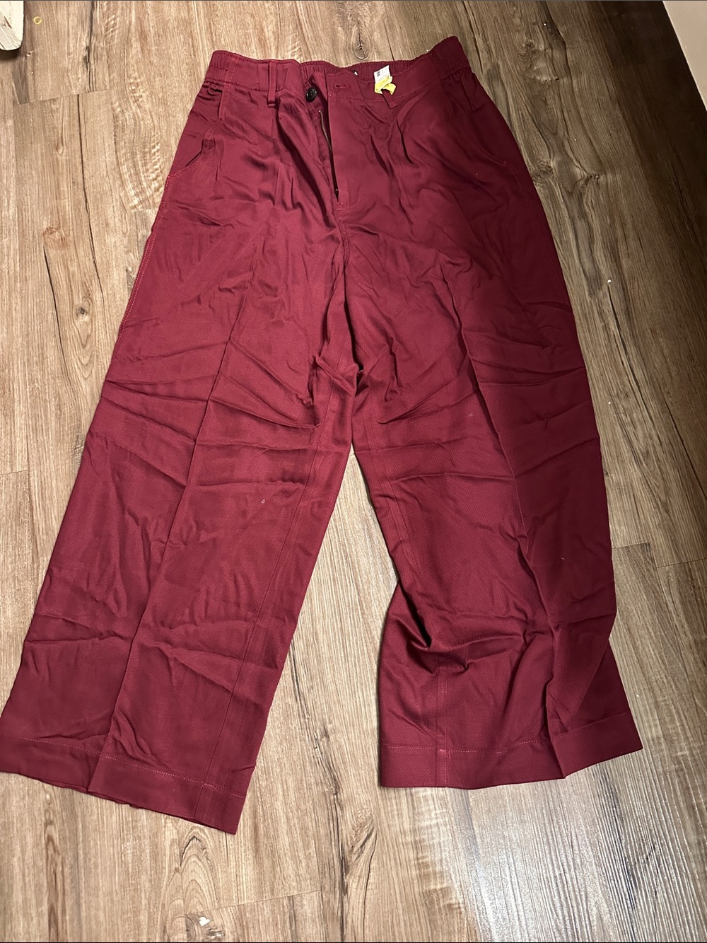 Madewell Wide Leg Pants in Deep Burgundy
